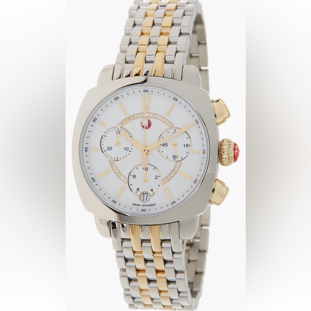 MICHELE Women’s Ascalon Diamond Two-Tone Bracelet Watch